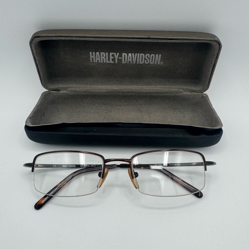 Harley Davidson Eyeglasses HD276 Brown Black Metal Half Rim 51-19 140